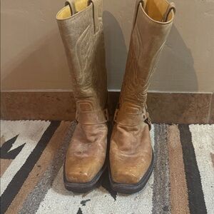 Frye Tan Leather Combat Boots